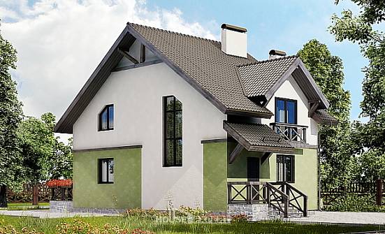 120-003-П Проект двухэтажного дома с мансардой, уютный загородный дом из пеноблока Великий Новгород | Проекты домов от House Expert