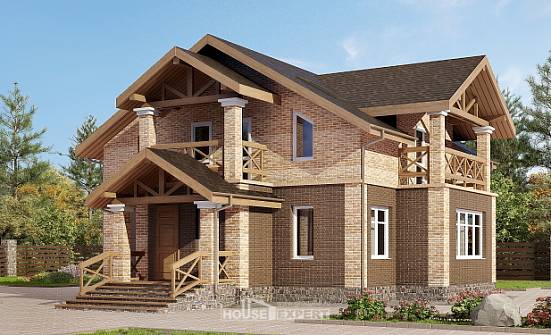160-014-П Проект двухэтажного дома, современный загородный дом из газобетона Боровичи | Проекты домов от House Expert