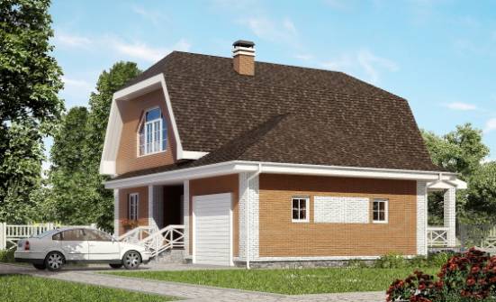 160-006-П Проект двухэтажного дома мансардой и гаражом, уютный загородный дом из твинблока Окуловка | Проекты домов от House Expert