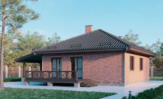070-006-Л Проект одноэтажного дома, красивый домик из пеноблока Боровичи | Проекты одноэтажных домов от House Expert