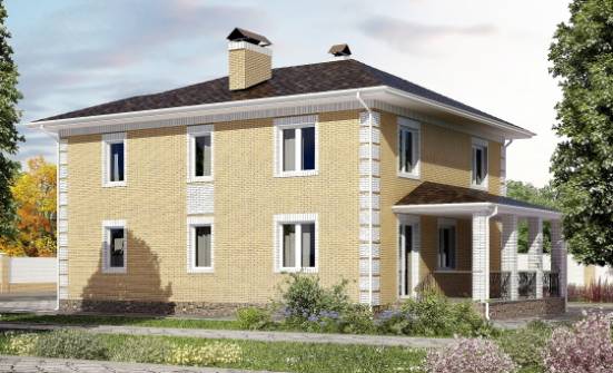 220-006-Л Проект двухэтажного дома, гараж, уютный коттедж из арболита Окуловка | Проекты домов от House Expert
