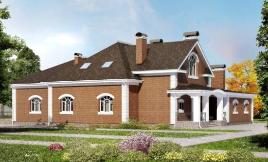 400-003-П Проект двухэтажного дома с мансардой, огромный коттедж из пеноблока Великий Новгород | Проекты домов от House Expert