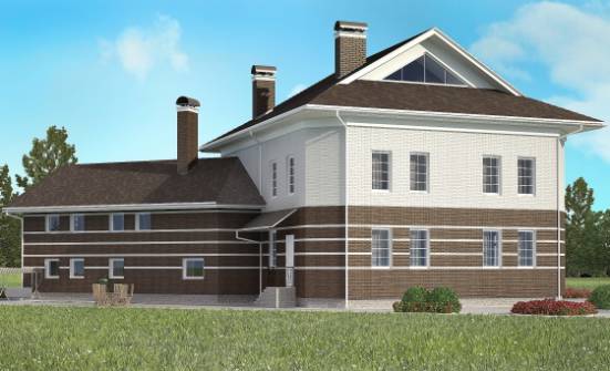 410-001-П Проект двухэтажного дома и гаражом, классический загородный дом из кирпича Старая Русса | Проекты домов от House Expert