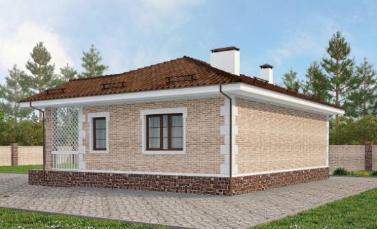 065-002-П Проект бани из кирпича Старая Русса | Проекты одноэтажных домов от House Expert