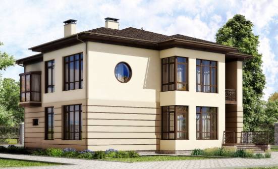 300-006-П Проект двухэтажного дома, гараж, современный загородный дом из кирпича Малая Вишера | Проекты домов от House Expert