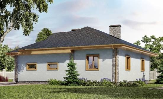 130-006-П Проект одноэтажного дома, гараж, скромный домик из блока Великий Новгород | Проекты одноэтажных домов от House Expert