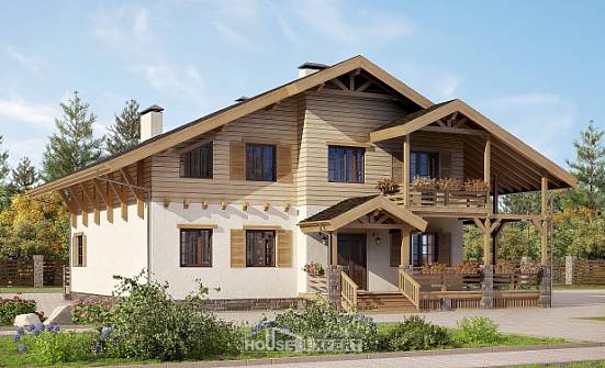 260-001-Л Проект двухэтажного дома с мансардой, огромный домик из кирпича Валдай | Проекты домов от House Expert