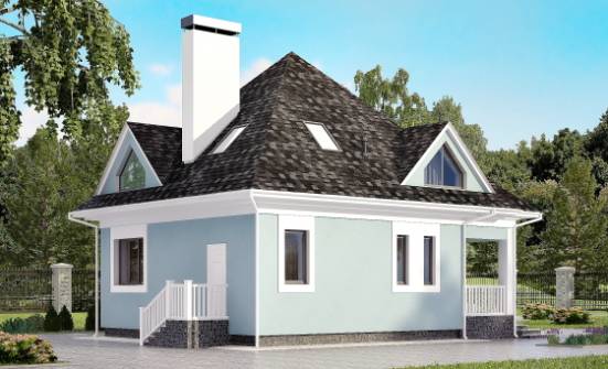 110-001-Л Проект двухэтажного дома мансардой, простой дом из газобетона Малая Вишера | Проекты домов от House Expert
