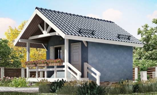 020-001-П Проект одноэтажного дома, доступный дом из бревен Старая Русса | Проекты домов от House Expert