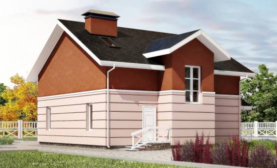 155-009-Л Проект двухэтажного дома мансардный этаж, уютный домик из пеноблока Малая Вишера | Проекты домов от House Expert