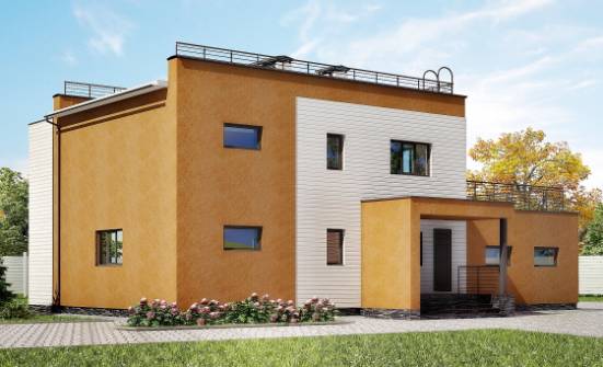 180-012-П Проект двухэтажного дома, гараж, современный коттедж из кирпича Окуловка | Проекты домов от House Expert