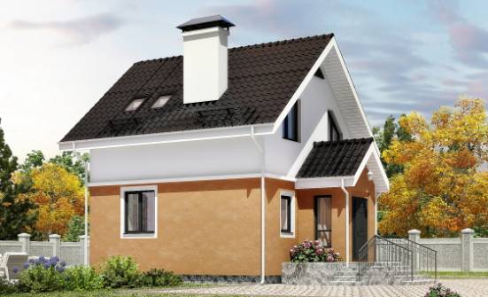 070-001-Л Проект двухэтажного дома мансардой, бюджетный домик из теплоблока Валдай | Проекты домов от House Expert