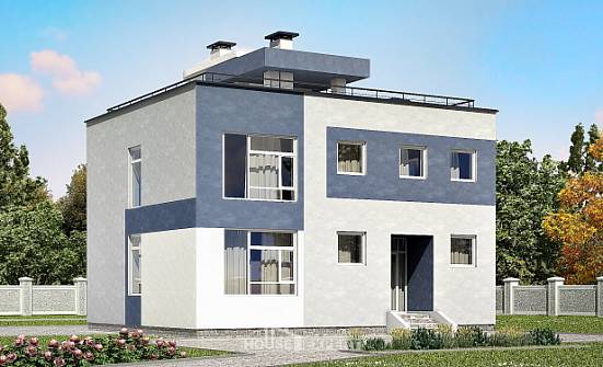 180-005-П Проект двухэтажного дома, современный домик из арболита Пестово | Проекты домов от House Expert
