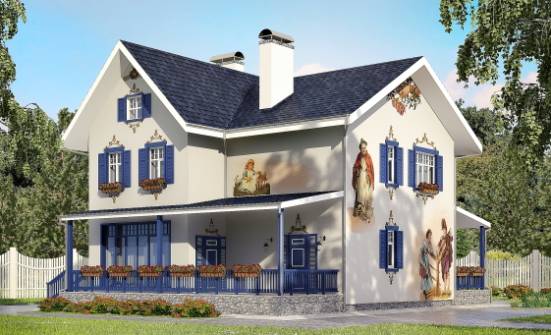 180-003-П Проект двухэтажного дома, скромный коттедж из кирпича Боровичи | Проекты домов от House Expert