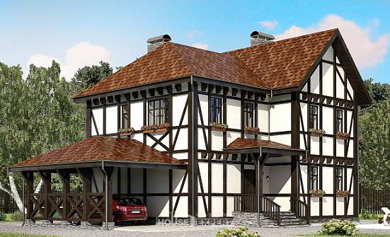 180-004-Л Проект двухэтажного дома с мансардным этажом, гараж, простой домик из кирпича Боровичи | Проекты домов от House Expert