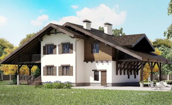 270-001-Л Проект двухэтажного дома мансардой и гаражом, уютный загородный дом из кирпича Валдай | Проекты домов от House Expert