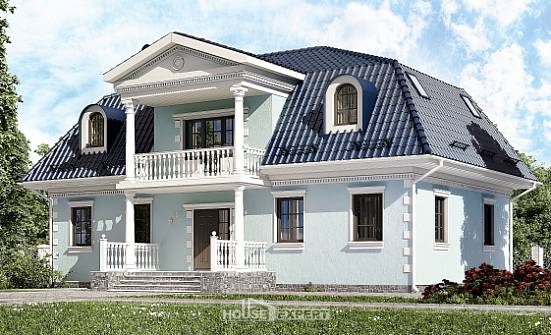 210-004-Л Проект двухэтажного дома мансардой, уютный дом из твинблока Окуловка | Проекты домов от House Expert