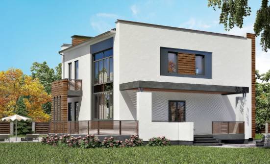 220-003-П Проект двухэтажного дома, гараж, простой домик из пеноблока Малая Вишера | Проекты домов от House Expert