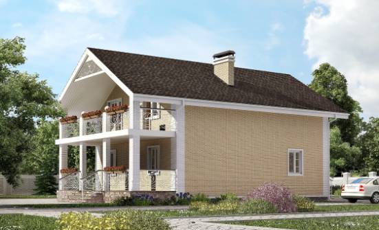 150-007-Л Проект двухэтажного дома мансардой, скромный домик из бризолита Окуловка | Проекты домов от House Expert