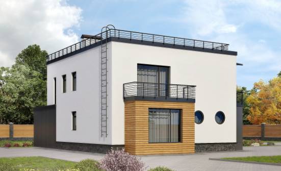 260-002-П Проект двухэтажного дома и гаражом, красивый загородный дом из теплоблока Малая Вишера | Проекты домов от House Expert