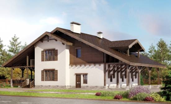 340-003-П Проект двухэтажного дома с мансардой и гаражом, красивый загородный дом из кирпича Боровичи | Проекты домов от House Expert