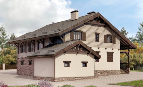 255-002-П Проект двухэтажного дома мансардой и гаражом, красивый дом из газобетона Окуловка | Проекты домов от House Expert