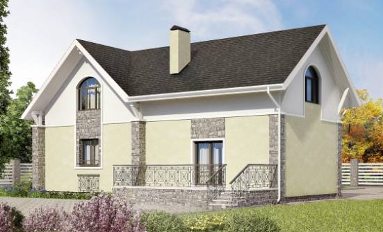 150-012-П Проект двухэтажного дома мансардой, недорогой загородный дом из поризованных блоков Боровичи | Проекты домов от House Expert