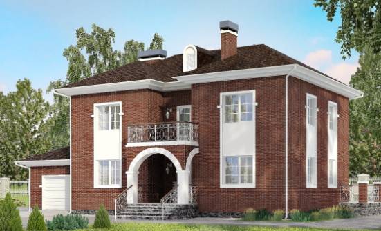 180-006-Л Проект двухэтажного дома, гараж, красивый загородный дом из кирпича Валдай | Проекты домов от House Expert