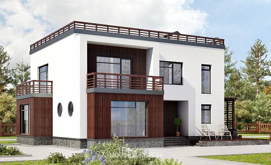 215-002-П Проект двухэтажного дома, современный коттедж из поризованных блоков Великий Новгород | Проекты домов от House Expert