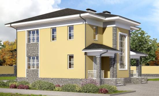155-011-Л Проект двухэтажного дома, небольшой коттедж из газосиликатных блоков Пестово | Проекты домов от House Expert