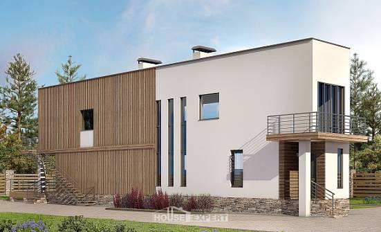 100-003-Л Проект двухэтажного дома, современный дом из керамзитобетонных блоков Боровичи | Проекты домов от House Expert