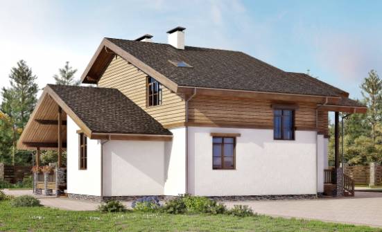 210-006-П Проект двухэтажного дома с мансардным этажом, простой коттедж из кирпича Боровичи | Проекты домов от House Expert