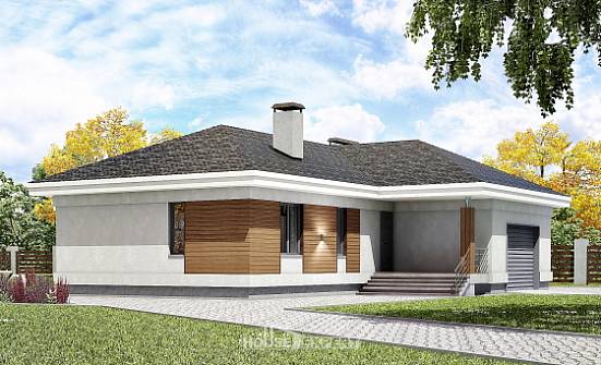 165-001-П Проект одноэтажного дома, гараж, доступный коттедж из газобетона Великий Новгород | Проекты домов от House Expert