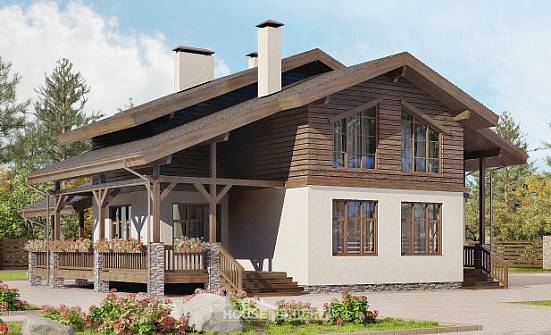 210-006-Л Проект двухэтажного дома мансардой, классический коттедж из кирпича Боровичи | Проекты домов от House Expert