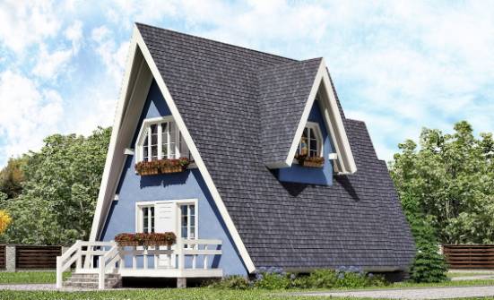 100-002-П Проект двухэтажного дома с мансардным этажом, бюджетный дом из дерева Боровичи | Проекты домов от House Expert