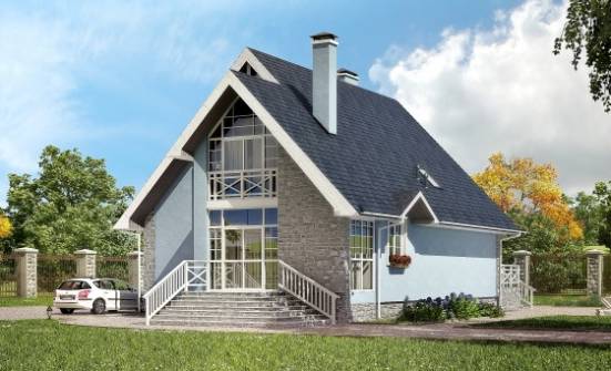 170-003-П Проект двухэтажного дома с мансардой, бюджетный коттедж из пеноблока Великий Новгород | Проекты домов от House Expert