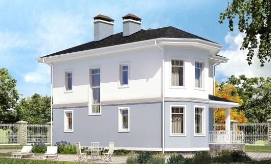 120-001-П Проект двухэтажного дома, классический загородный дом из бризолита Боровичи | Проекты домов от House Expert