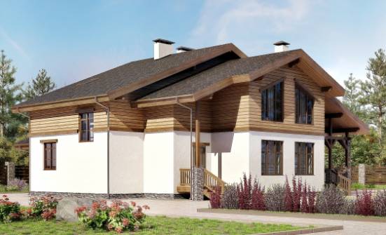 210-006-П Проект двухэтажного дома с мансардным этажом, простой коттедж из кирпича Боровичи | Проекты домов от House Expert