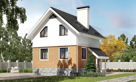 100-005-Л Проект трехэтажного дома мансардой, бюджетный дом из арболита Боровичи | Проекты домов от House Expert