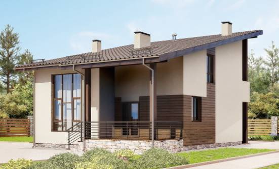 140-005-Л Проект двухэтажного дома с мансардой, экономичный загородный дом из теплоблока Валдай | Проекты домов от House Expert