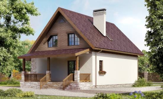 140-001-П Проект двухэтажного дома мансардный этаж, небольшой загородный дом из поризованных блоков Боровичи | Проекты домов от House Expert