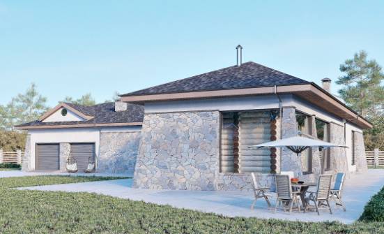 280-004-Л Проект одноэтажного дома, гараж, классический дом из газосиликатных блоков Валдай | Проекты одноэтажных домов от House Expert