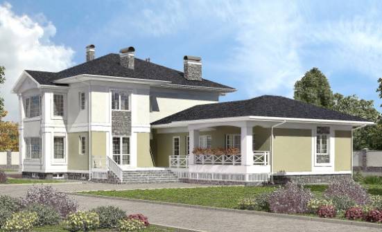 620-001-Л Проект трехэтажного дома и гаражом, красивый загородный дом из керамзитобетонных блоков Малая Вишера | Проекты домов от House Expert