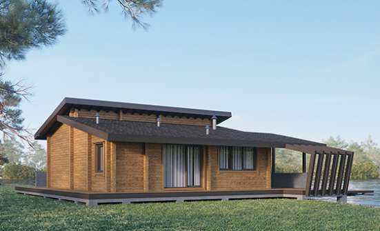 100-007-П Проект бани из дерева Малая Вишера | Проекты одноэтажных домов от House Expert