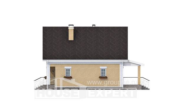 130-004-П Проект двухэтажного дома с мансардой, современный коттедж из керамзитобетонных блоков, Пестово