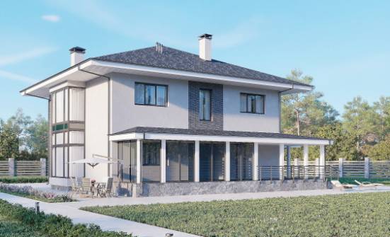 250-004-Л Проект двухэтажного дома, красивый коттедж из арболита, Боровичи
