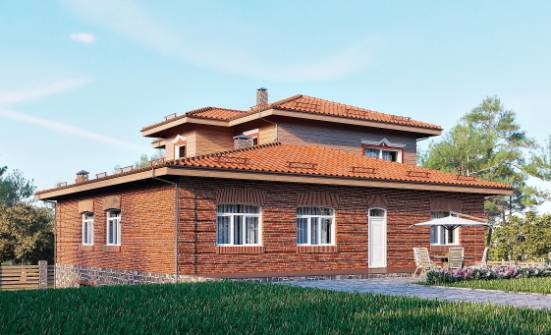 380-002-Л Проект трехэтажного дома и гаражом, современный домик из кирпича, Боровичи