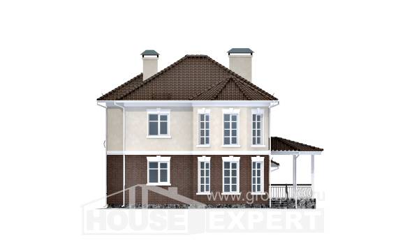 190-002-Л Проект двухэтажного дома, гараж, классический домик из газосиликатных блоков, Валдай