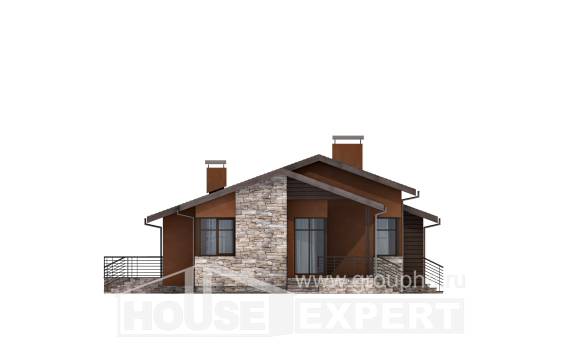 130-007-П Проект одноэтажного дома, бюджетный домик из бризолита, Малая Вишера