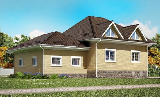 400-001-П Проект трехэтажного дома мансардой, гараж, просторный домик из арболита, Окуловка